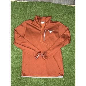 Columbia Texas Longhorns 1/4 Zip Pullover Jacket Medium Burnt Orange Omni-Wick